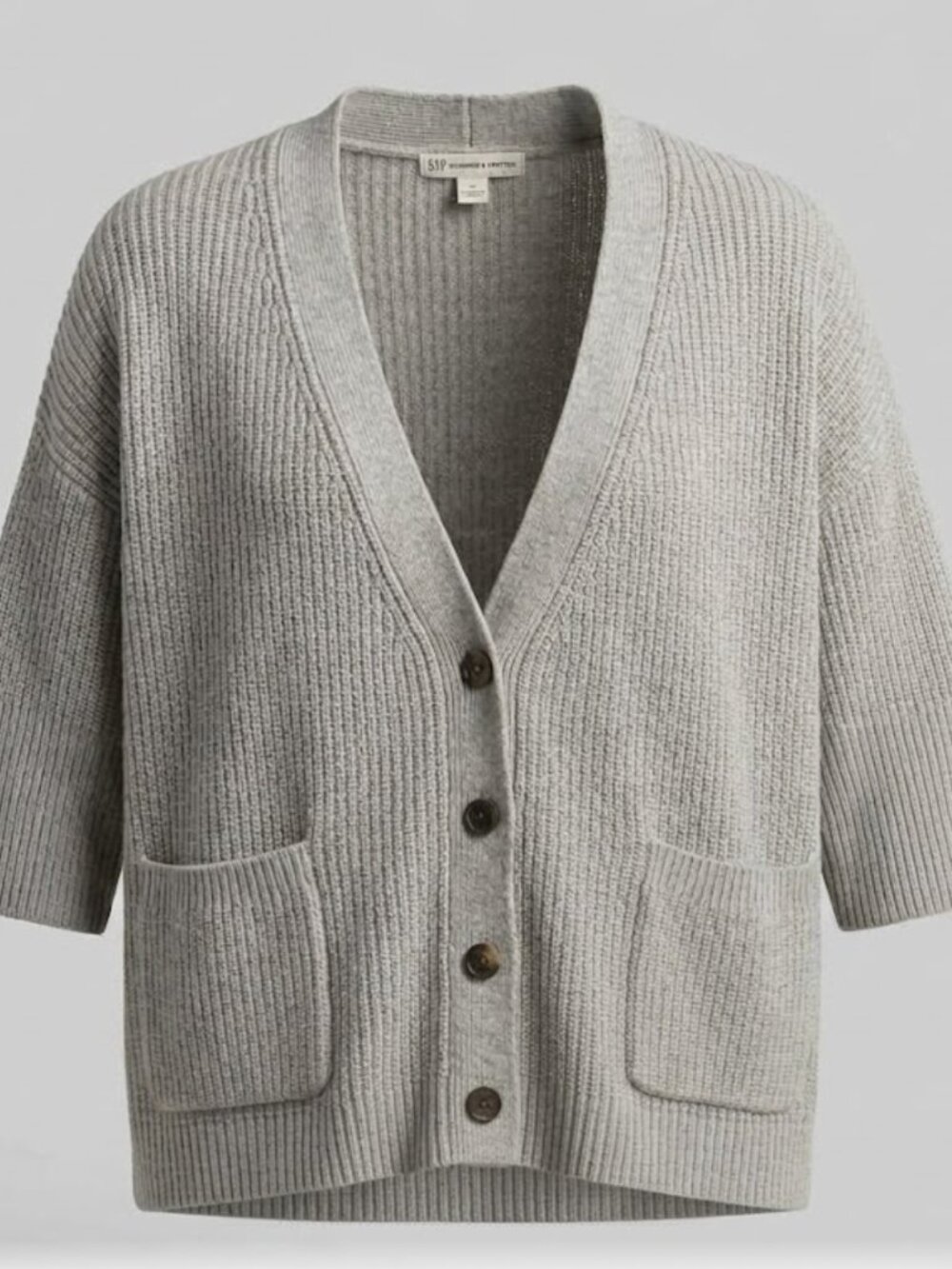 GAP Light Grey Marl Oversized Ribbed Cardigan XS/X